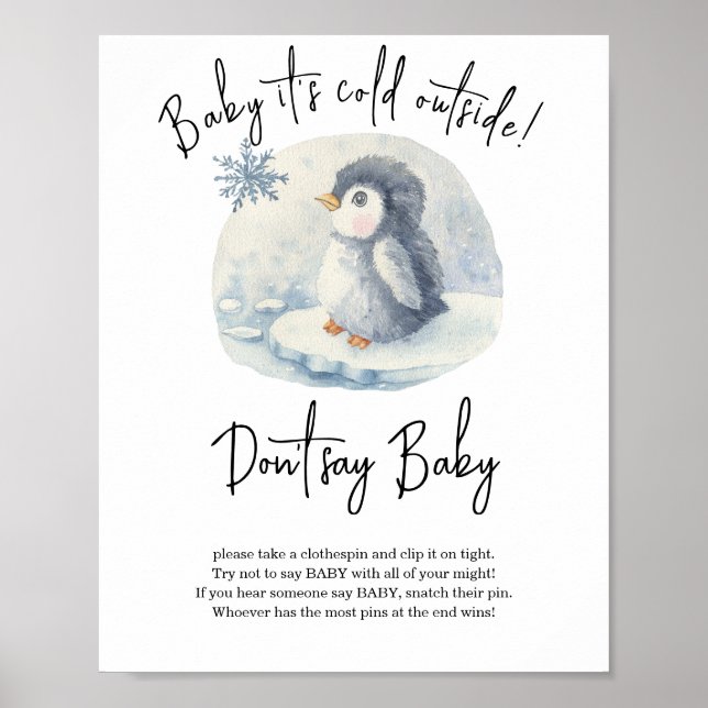 Poster Pinguim - Não diga bebê (Frente)