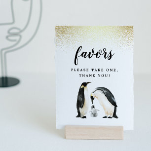Poster Pinguim Pequeno Favor do Chá de fraldas