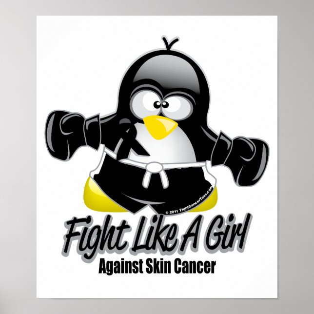 Poster Pinguim que luta contra o Cancer da pele (Frente)