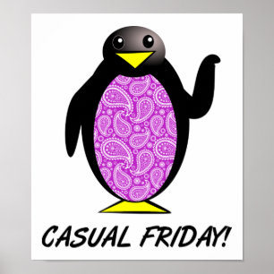 Póster Pinguim Sexta-feira Casual Cartaz Divertido