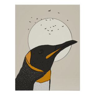 Póster Pinguim Solitário Sob A Lua