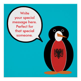 Póster Pinguim Sra. Personalizado Albânia