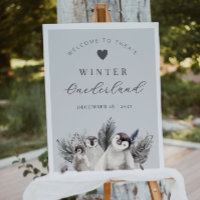 Pinguim Winter Onederland Birthday Sinal de Boas-v