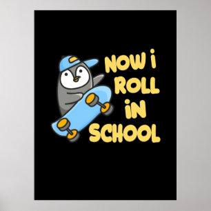 Poster Pinguins Agora Eu Rolo Na Escola