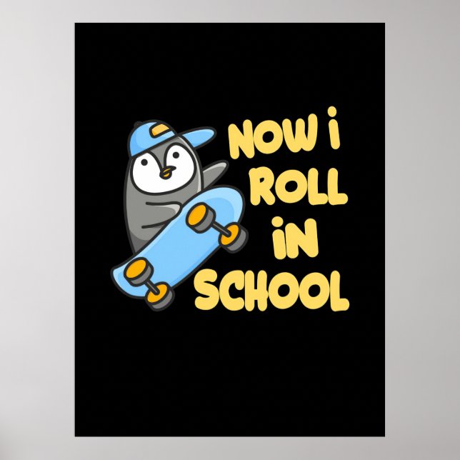 Poster Pinguins Agora Eu Rolo Na Escola (Frente)