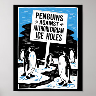 Poster Pinguins Anti-Trump Resiste Contra Autoria I