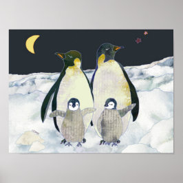 Póster Pinguins Bebês Desfrutam das Férias de Inverno na