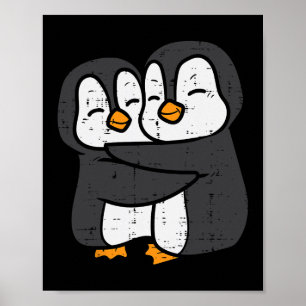 Poster Pinguins Casal Abraço Mulher Cuta Rapazes Meninas
