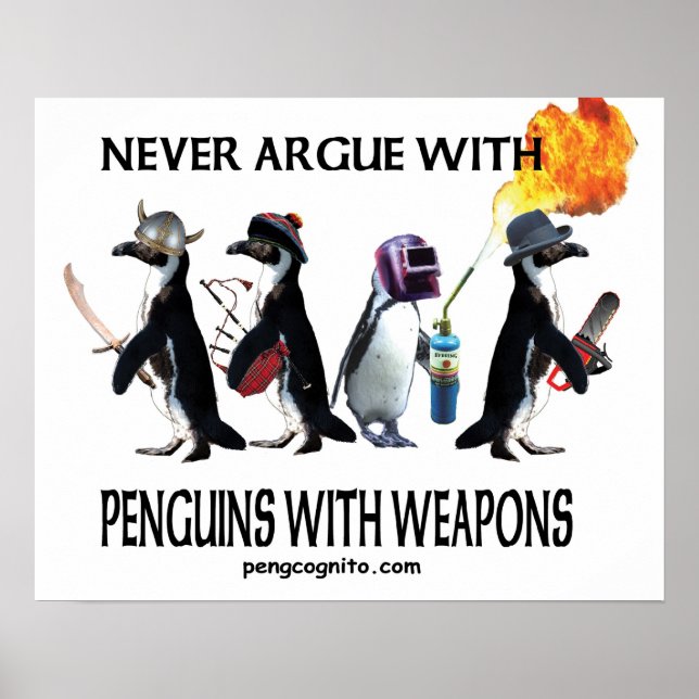 Poster pinguins com armas (Frente)