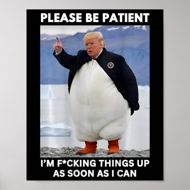 Poster Pinguins contra Tarifas Anti-Trump (Frente)