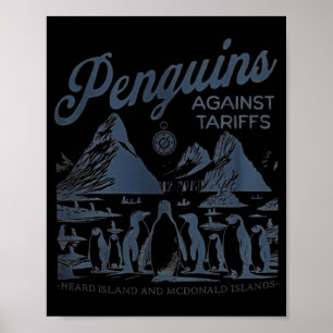 Poster Pinguins Contra Tarifas Ouviram Ilha Engraçada Tru