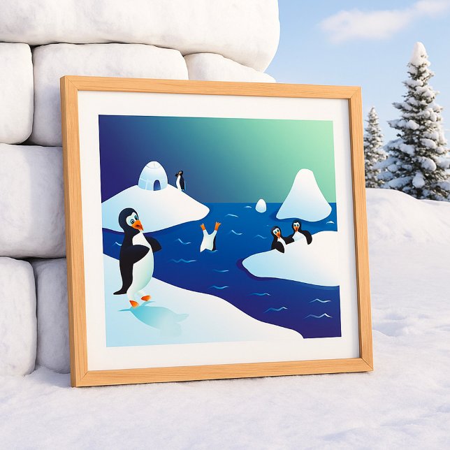 Poster Pinguins E Gelo (Criador carregado)