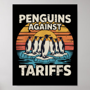 Poster Pinguins Engraçados Contra Tarifas Anti Tarifas Pe
