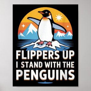 Poster Pinguins Engraçados Contra Tarifas Dia da Libertaç