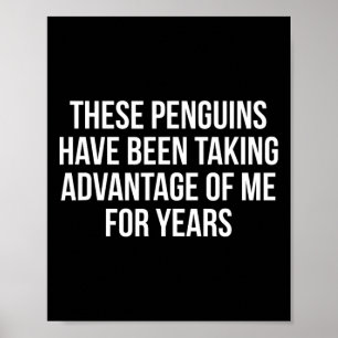 Poster Pinguins Engraçados Tarifas Sarcasmo Político Humo