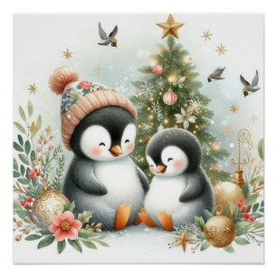 Póster Pinguins Natal
