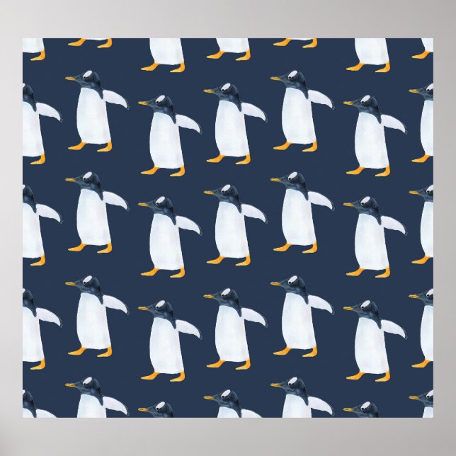 Poster Pinguins: Pequena Cor de Água Escura (Frente)