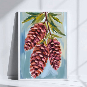 Poster Pinhas de Outono Aquarela Outono