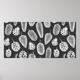Poster Pinhas em cones desenharam um padrão perfeito. Bo