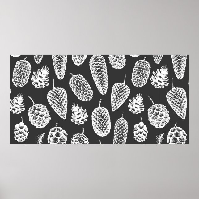 Poster Pinhas em cones desenharam um padrão perfeito. Bot (Frente)