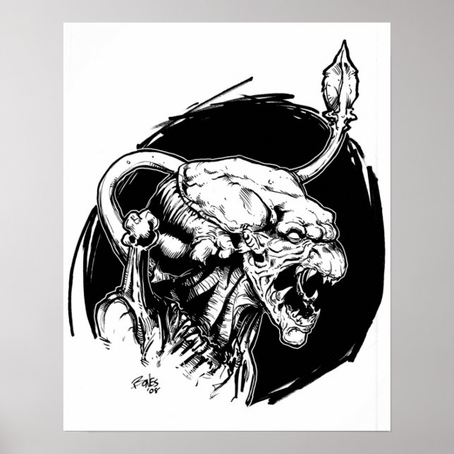 POSTER PINHEAD PRETO E BRANCO (Frente)