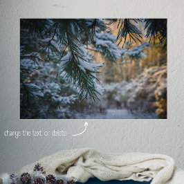 Poster Pinheiro coberto de neve na floresta de inverno