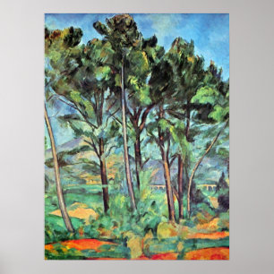 Poster Pinheiro com Viaduto por Paul Cezanne, Arte Antiga