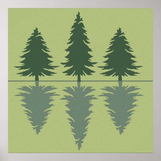 Poster pinheiros de uma floresta (Frente)