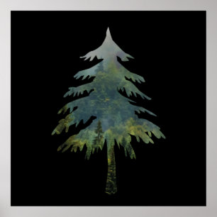 Poster pinheiros de uma floresta