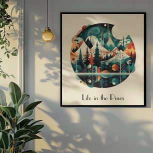 Poster Pinheiros e picos nórdicos, personalizados