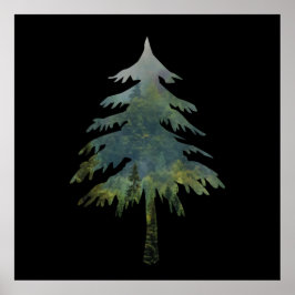 Poster Pinheiros na floresta