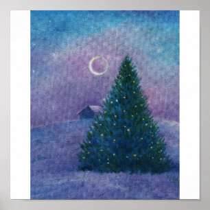 Póster Pinho do Natal do país das maravilhas do inverno