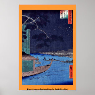 Póster Pinho do sucesso, rio de Asakusa por Andō,