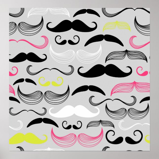 Póster Pink, amarelo e bigodes pretos (Frente)