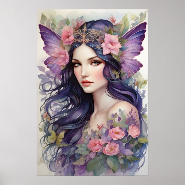 Poster Pink and Purple Flower Fairy (Frente)