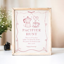 Poster Pink Baby is Brewing Pacifier Sign