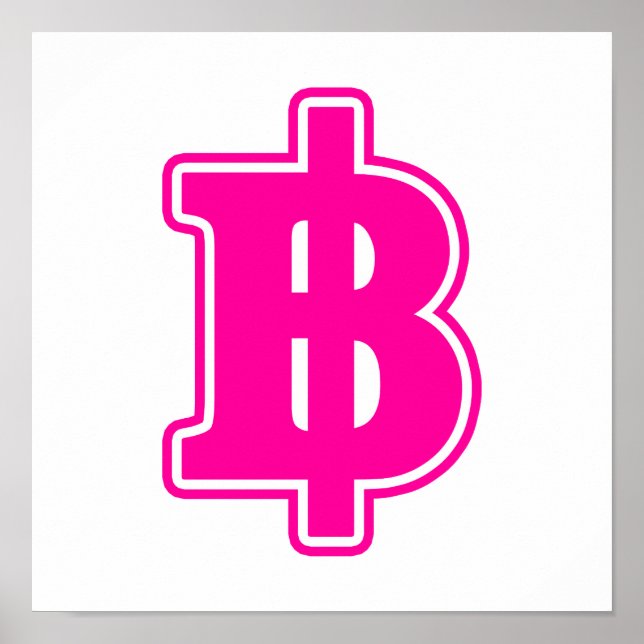 Póster PINK BAHT SGN ฿ Moeda Moeda Tailandesa ฿ (Frente)