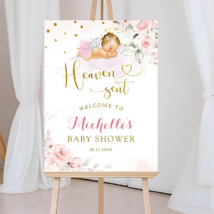 Poster Pink Blonde Angel Baby Heaven Enviado Sinal de Boa