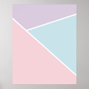 Poster Pink, Blue e Purple Geometric