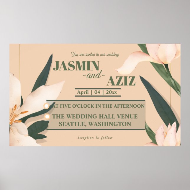 Poster Pink blush floral  (Frente)