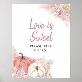 Poster Pink Boêmio Apaixonado Abóbora O Amor é Doce