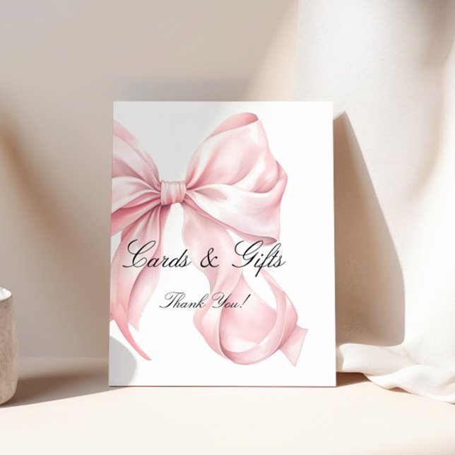 Poster Pink Bow Cards and Gifts Sign (Criador carregado)