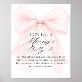 Poster Pink Bow Girl Modern Baby Shower Game
