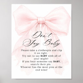 Poster Pink Bow Girl Modern Baby Shower Game