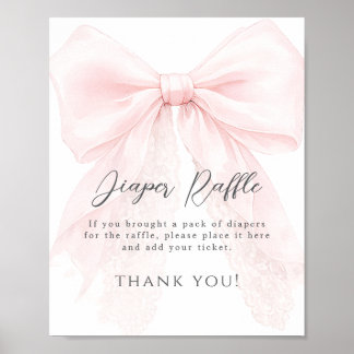 Poster Pink Bow Modern Baby Shower Girl