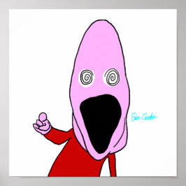 Poster Pink brainwashed puppet pointing