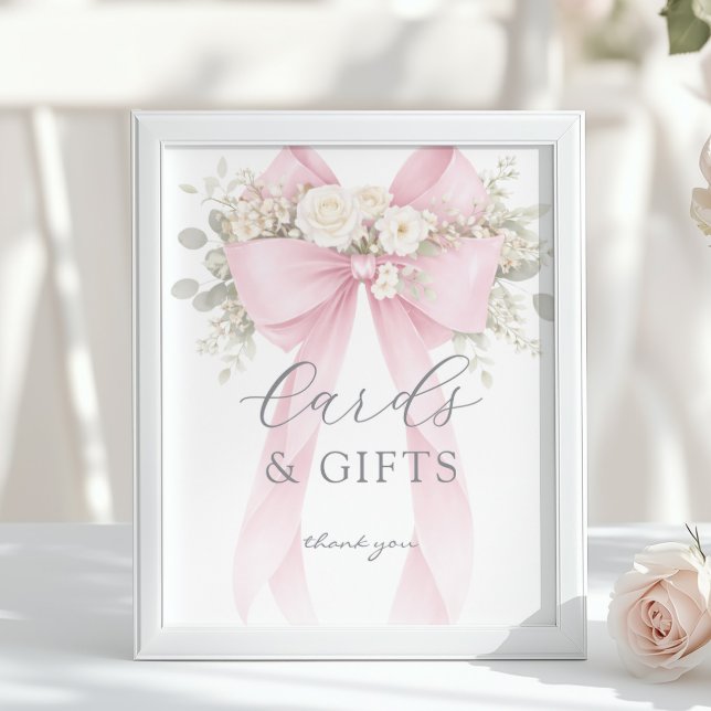 Poster Pink Coquette Bow Cards and gifts Eucalyptus (Criador carregado)