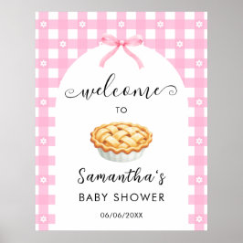 Poster Pink Coquette Pie Baby Shower Welcome