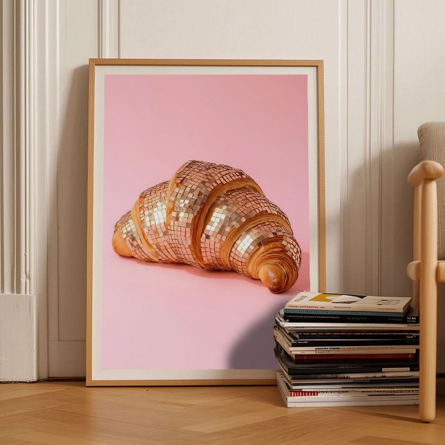 Poster Pink Croissant Print Eclectic Print Maximalist  (Criador carregado)