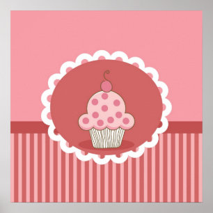 Póster Pink Cupcake Design